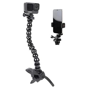 Imagem de Pellking Suporte para smartphone com braçadeira flexível Jaws com pescoço de ganso ajustável compatível com iPhone Samsung e GoPro Hero 9,8,7,6,5,4, 3+, 2, 1