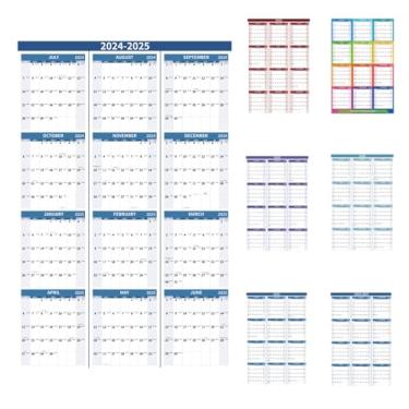 Imagem de Kuraoyan Calendário de parede 2024-2025 61 cm x 91 cm grande calendário vertical anual para pendurar na parede com data juliana, calendário de papel grosso, planejador de parede anual de 12 meses para