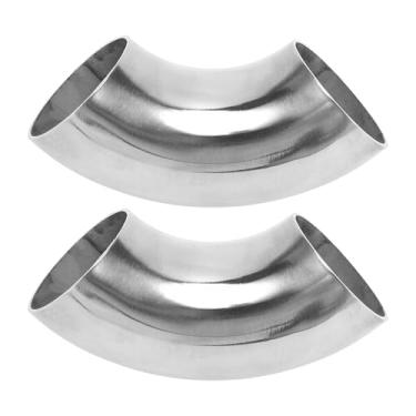 Imagem de Motoforti 2 peças 90 graus curva mandril cotovelo carro modificado tubo de escape tubulação 5.1 cm espessura OD 1,2 mm/18GA 51x145x1,2 mm 201 aço inoxidável 201 peças