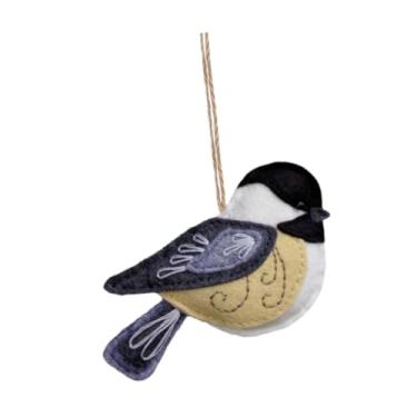 Imagem de Fancyes Enfeite de Pássaro de Feltro, Enfeite de Natal, Preto, Tamanho real