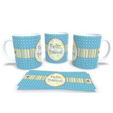 Imagem de Caneca de Porcelana Branca Personalizada Coleção Páscoa Feliz