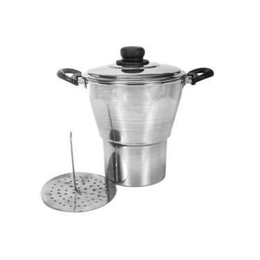 Imagem de Cuscuzeiro Cozimento A Vapor 16cm Alumínio Polido Cor Cinza - SHOPPING