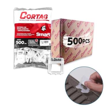 Imagem de Espaçador Nivelador Smart Cortag 500 Peças Para Azulejos Pisos Revestimento Ferramenta de Construção (1.0mm - 62405)