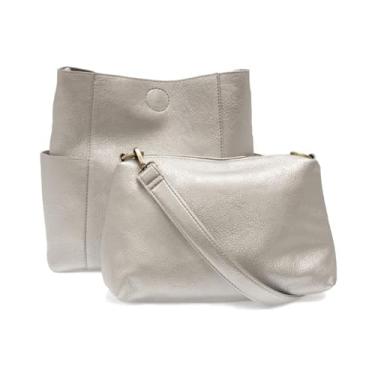 Imagem de Joy Susan Bolsa balde com bolso lateral: Kayleigh Crossbody, Prata metálica.