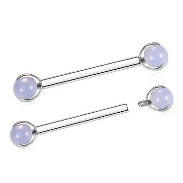 Imagem de GAGABODY Par de anéis de mamilo com escudo de titânio sólido 14G 16G G23 barra de mamilo rosqueada internamente joia de língua piercing de ponte 12 mm-18 mm, Titânio, Sem Pedra Preciosa