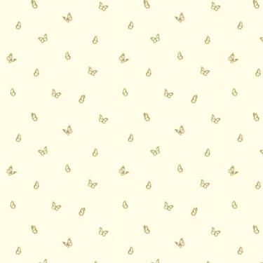 Imagem de Papel De Parede Borboletas Fundo Amarelo Decorativo Adesivo