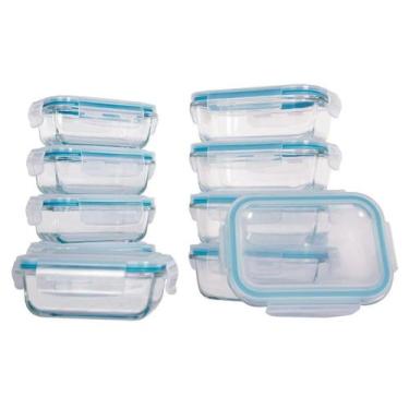 Imagem de Pote De Vidro Marmita Hermetico Porta Mantimentos Kit Com 10 - Member'