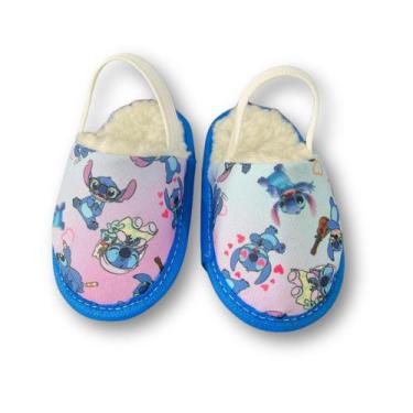 Imagem de Chinelo infantil com  elástico e pelúcia interna para bebes menino e m