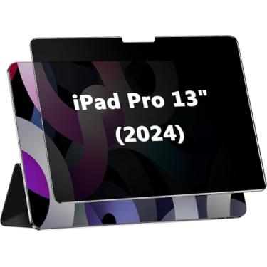 Imagem de CYCFAIML Protetor de tela de privacidade para iPad Pro de 13 polegadas 2024 de vidro temperado, antiespião, dureza 9H, antiarranhões, sem bolhas, compatível com capas, suporta Apple Pencil e Face ID,