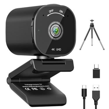 Imagem de Nisheng Webcam 4K, com Microfones Duplos e Cancelamento de Ruído AI, Webcam 4K para PC com Capa de Privacidade, Câmera Web Plug & Play para Zoom/Teams/Meet/Xbox/OBS