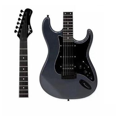 Imagem de Guitarra tagima strato sixmart com efeitos metallic silver