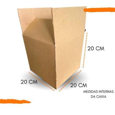Imagem de KIT com 100 Unidades de Caixa de Papelão SemiKraft  20x20x20 forte e r