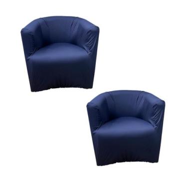 Imagem de Kit Com 2 Capas Poltrona Ferradura - TATY CAPAS E CONFECÇÕES, Azul Mar