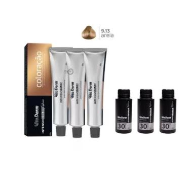 Imagem de 3 Colorações Vita Derm 9.13 + 3 Ox Vita Derm 20 Vol 90ml 