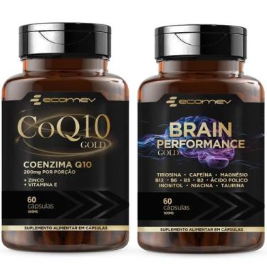 Imagem de Kit Coenzima Q10 200Mg Magnesio L Tirosina Cafeina Taurina Inositol 12
