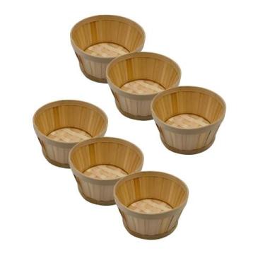 Imagem de KIT 6 Cestos Palha Natural Tiras RD 21,5x12cm - Wincy Pascoa