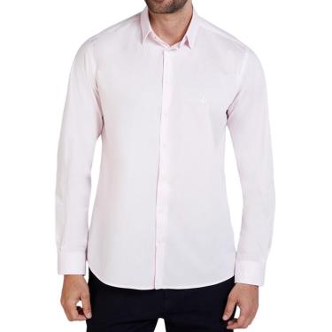 Imagem de Camisa Masculina Dudalina ML Slim Tricoline Rosa Claro - 530-Masculino