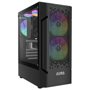 Imagem de Gabinete Gamer Gamdias Aura GC7 3 Fans ARGB S/Fonte MidTower Vidro Temperado Preto - AURA GC7