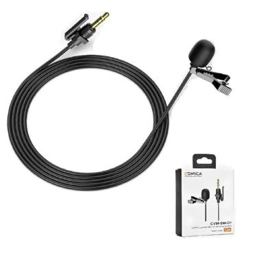Imagem de COMICA CVM-SM-O1 Microfone profissional de lapela condensador omnidirecional de clipe, microfone Lav para transmissor sem fio/câmera DSLR, microfone de gravação para entrevistas, vlogs, transmissão ao
