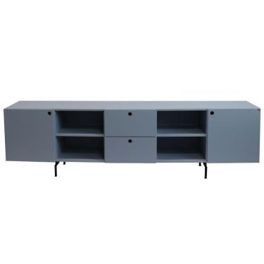 Imagem de Rack Tube 2 Portas 2 Gavetas 2 Nichos 2200x616x417 Azul Sereno - Mdf Arauco