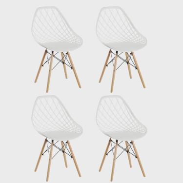 Imagem de Conjunto 4 Cadeiras Clarice Cloe Madeira Branco