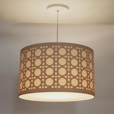 Imagem de Luminaria de Teto Pendente Recorte Palha 40x25cm