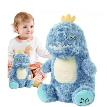 Imagem de Naninha Respira Soninho, Pelúcia que Respira com Som Relaxante para Sono Tranquilo | Pelúcia Calmante com Luzes (Dinossauro Azul)