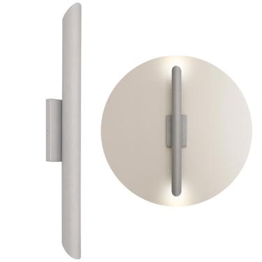 Imagem de Arandela Parede Tubo Cilindro 2 Fachos Alumínio Prata 50Cm