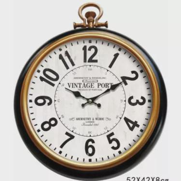 Imagem de Relogio Decorativo Vintage Luxo Dourado Preto Belissimo