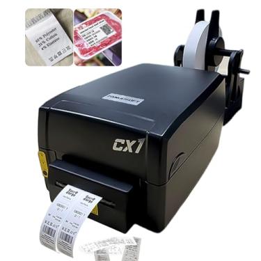 Imagem de ifgswopq Impressora térmica multifuncional + máquina de corte de etiquetas, impressão de duas fileiras, largura de impressão de 25 a 118 mm, resolução de 300 DPI, para papel térmico, papel revestido