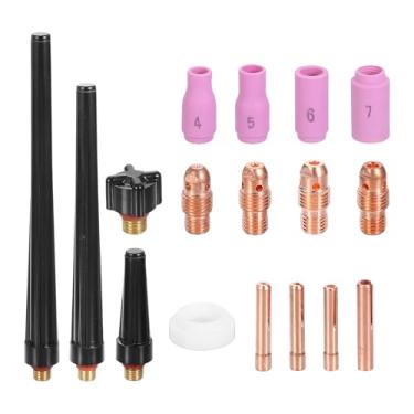 Imagem de HARFINGTON Kit de tocha Tig de 53 peças para WP-17, WP-18, WP-26 com tocha de soldagem TIG, conector de suporte de eletrodo de tungstênio, bocal de cerâmica para equipamentos relacionados à soldagem