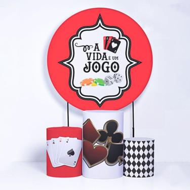 Imagem de Kit Painel de Festa Redondo e Trio Capa Cilindro Boteco - Fera Print