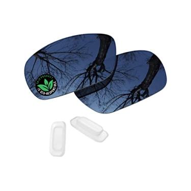 Imagem de Raydi Lentes de reposição de policarbonato e protetores de nariz para óculos de sol Maui Jim Black Coral MJ249 - Espelho cromado preto - Polarizado