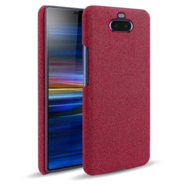 Imagem de Capa para SONY Xperia 8,Capa desenhada em lona,Case Protetora Ultrafina com Empunhadura Macia,Design em Tecido Antichoque e Antiarranhões-Red