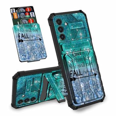 Imagem de BEOTIWAD Capa carteira com versículo bíblico Salmo 46-5 para Samsung Galaxy A16 5G com compartimento para cartão destacável ocultar dinheiro cartões de crédito camada dupla resistente à prova de