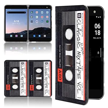 Imagem de Capa para Microsoft Surface Duo 2020, Rossy, ultrafina, leve, rígida, de policarbonato, à prova de impacto, proteção antiarranhões para Microsoft Surface Duo 8,1 polegadas 2020, cassete de áudio retrô