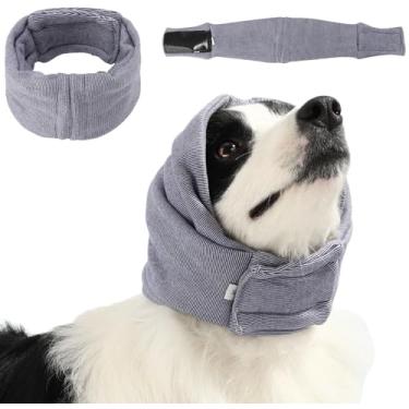 Imagem de Jaynuier Orelhas silenciosas para cães, moletom com capuz calmante para cães, protetores de ouvido ajustáveis para proteção de ruído, cobertura de cabeça para orelha