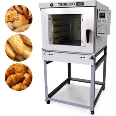 Imagem de Forno Turbo A Gás GLP 271 Litros Para 5 Assadeiras Com Vapor Cavalete FTT150G Tedesco
