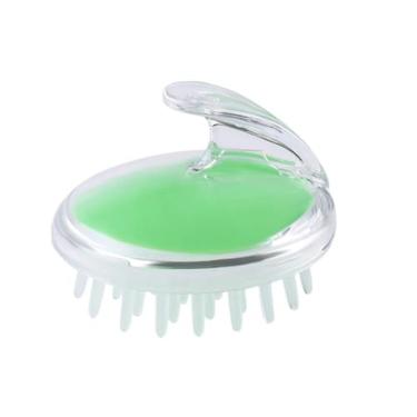 Imagem de Massageador de cabeça de silicone de plástico pente de cabelo escova de massagem no couro cabeludo escova de xampu 3 cores opcional Elitzia ETHSF123 (green)