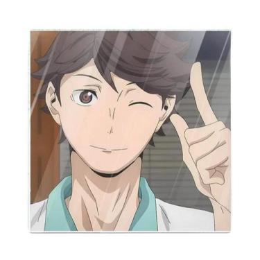 Imagem de Tapete de Copo Acrílico Haikyuu Oikawa Tooru (10cm) - Porta-Copos Redo