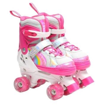 Imagem de Patins infantis ajustáveis com luzes LED coloridas - M-Studio, Cor pas