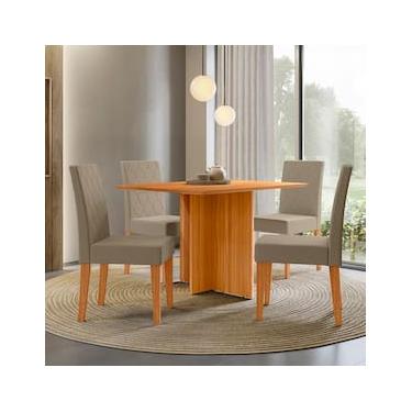 Imagem de Mesa de Jantar Retangular Poliman Helo com 4 Cadeiras - 120 cm de Largura