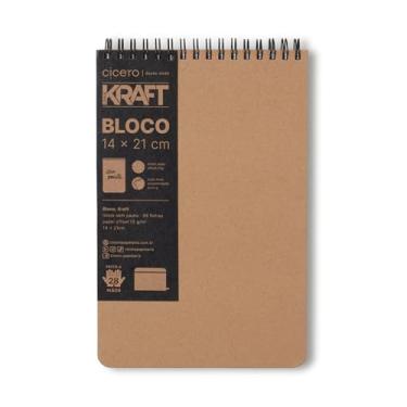 Imagem de Bloco Wire-O Kraft, Cicero, 2544, Bege, Médio (14 x 21)