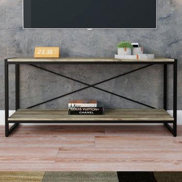 Imagem de Rack para TV Até 50 Polegadas Leader 1 Prateleira Carvalho/Preto - Pnr Móveis