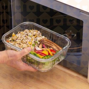 Imagem de Jogo 9Un Potes Canelados 1040ML Retangular Vidros Hermetico