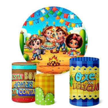 Imagem de Trio Capas Cilindro + Painel Redondo Festa Junina (K1FJN041)