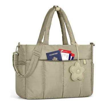 Imagem de RAINSMORE Bolsa feminina para laptop de 15,6 polegadas leve bolsa de trabalho acolchoada com alça de ombro grande pasta de computador professor enfermeira bolsa para viagem casual no escritório