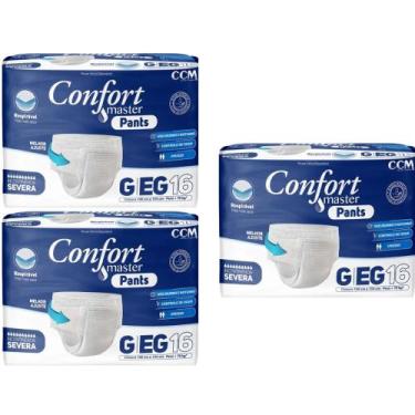 Imagem de Kit 3 Fralda Descartavel Geriatrica Confort Master Pants, G/XG
