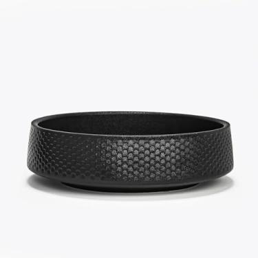 Imagem de CD HOME Tigela decorativa de 25,4 cm, tigela de frutas de cerâmica para balcão de cozinha, porta-chaves de entrada e organizador de joias - Peça central moderna, (preto)