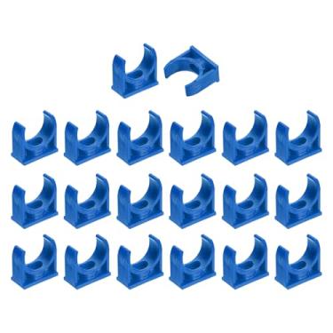 Imagem de uxcell 20 peças de grampos de tubo de água de PVC, fivelas de mangueira de tubulação em forma de U, suporte de tubo de irrigação para 25 mm OD para bandejas de TV, tubulação, tubo de suporte de